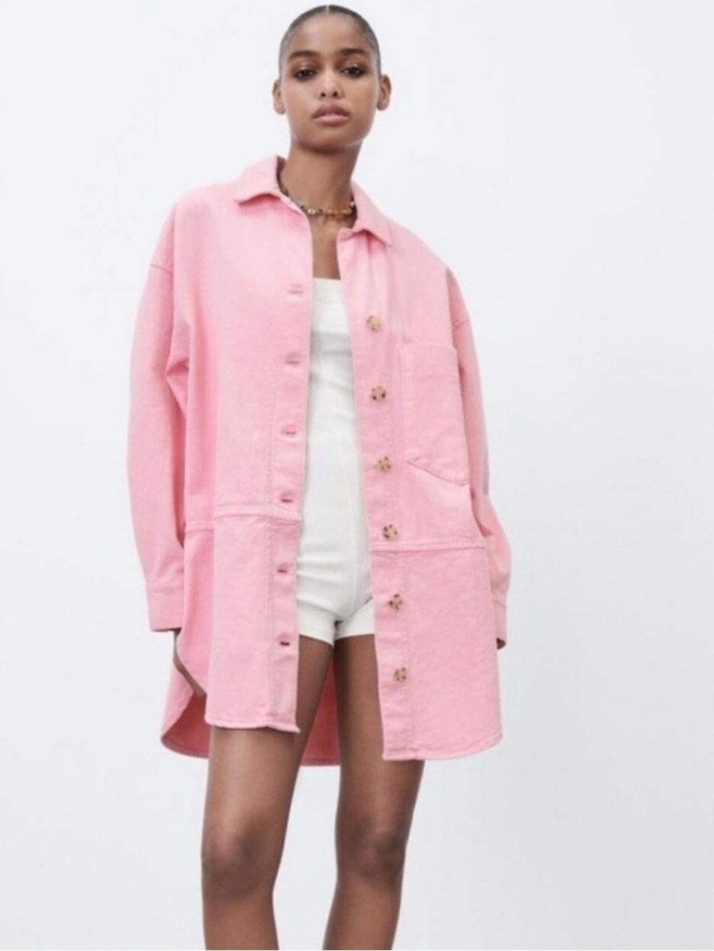 Zara oversized denim shirt-jacket